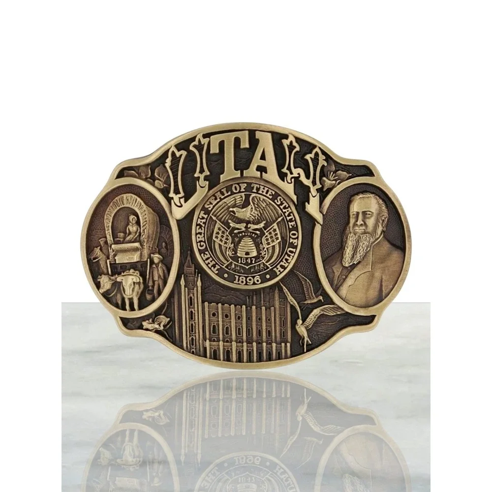 Montana Silversmiths Utah State Heritage Attitude Belt Buckle - 60811UTC New!